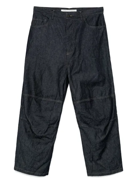 Forme D'expression contrasting-stitching jeans Blue UP035MACD