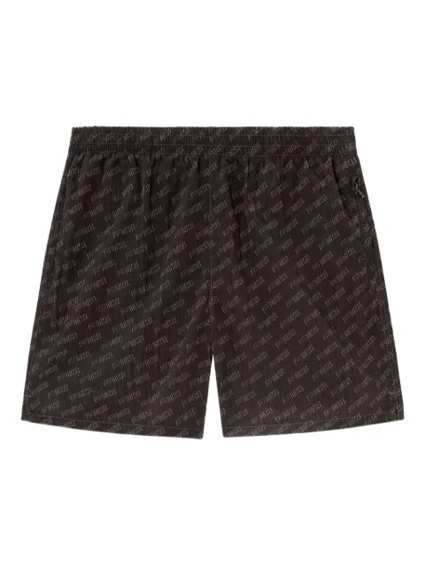 Diesel mid-length swim shorts with all-over logo Black A187190HGBC