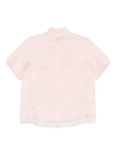 SHIATZY CHEN Mandarin-collar organza jacket Pink 152166