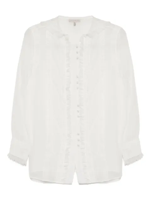 SHIATZY CHEN organza laced shirt White 152331