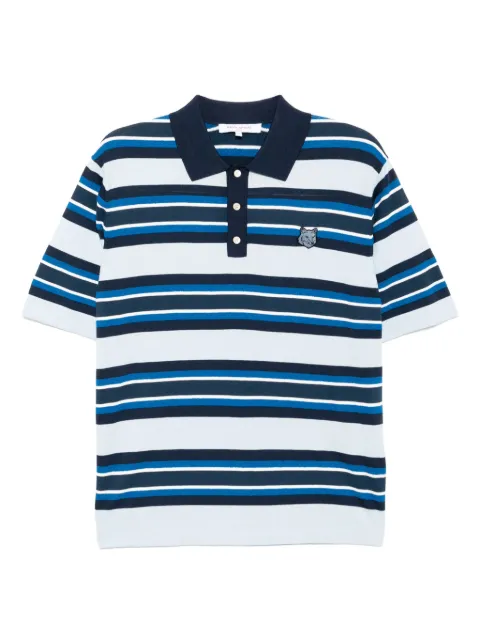 Maison Kitsuné Fine Gauge striped polo shirt Blue OM00201KT1119