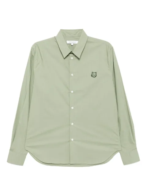 Maison Kitsuné Tonal Fox head patch shirt Green MM00403WC5042