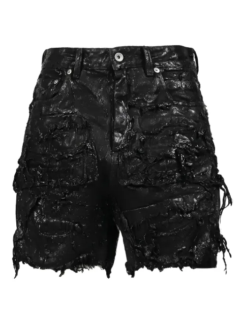 Rick Owens ripped-detailing shorts Black RO01E7381BMT009