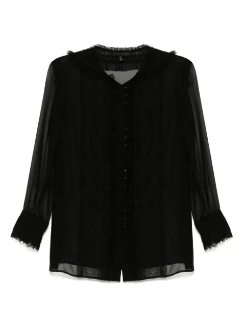 SHIATZY CHEN organza laced shirt Black 152331