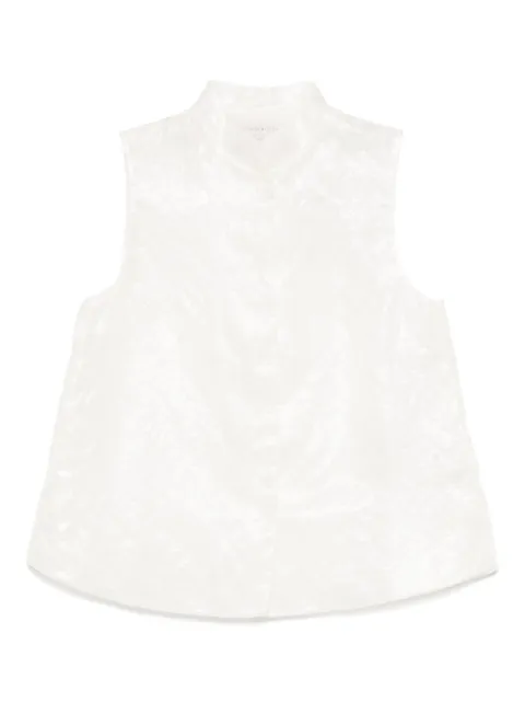SHIATZY CHEN Mandarin-collar jacquard vest White 152364