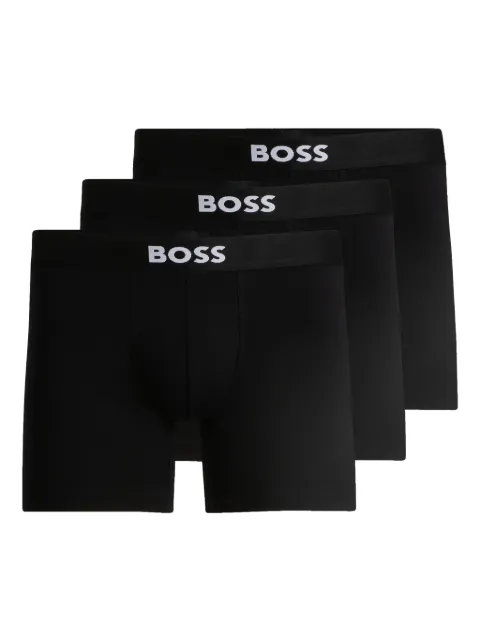BOSS logo-waistband briefs (pack of three) Black 50544272
