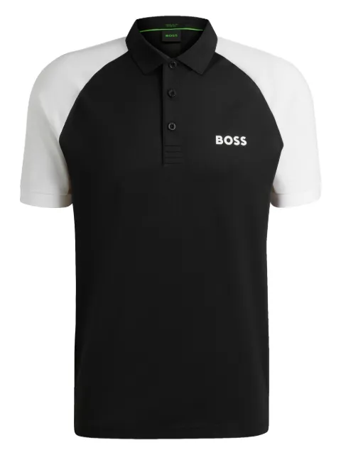 BOSS Paddy active color block polo shirt with mesh inserts Black 50540886