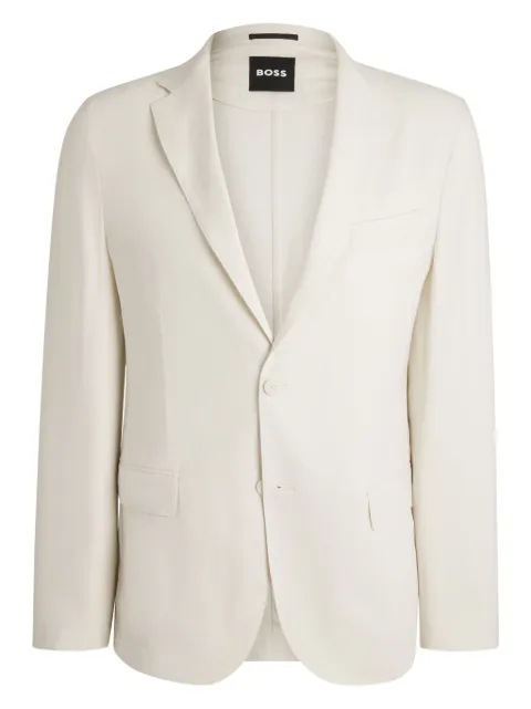 BOSS linen-blend blazer Neutrals 50540685