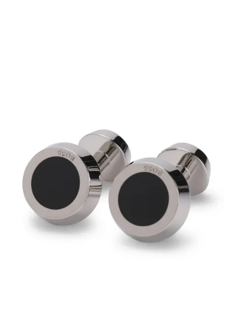 BOSS polished round cufflinks Black 50539967
