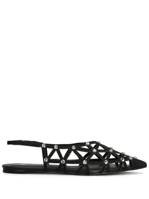 CARRANO rhinestone-embellished ballerina shoes Black 507063