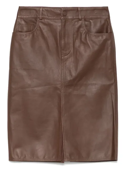 Jacob Cohën leather midi skirt Brown JDMG0030080D1362RW