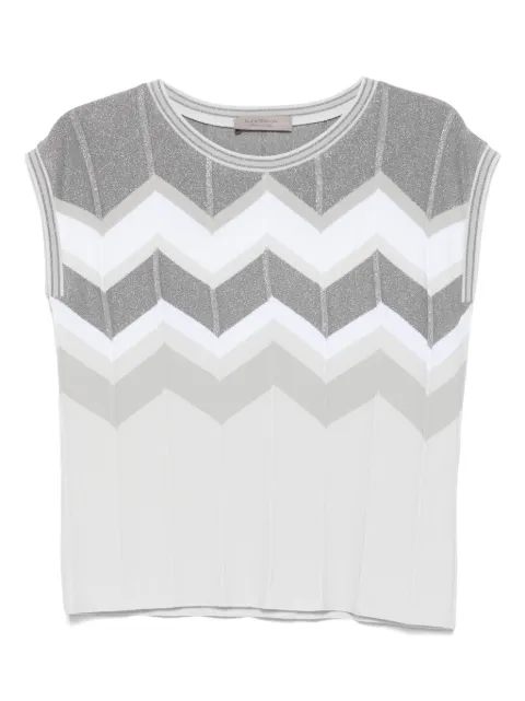 D.Exterior chevron-knit vest Grey 60125