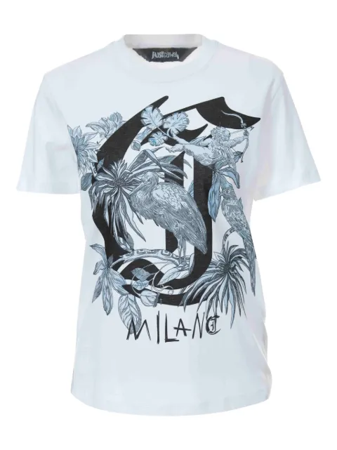 Just Cavalli cotton t-shirt White 78PAHT04CJ500