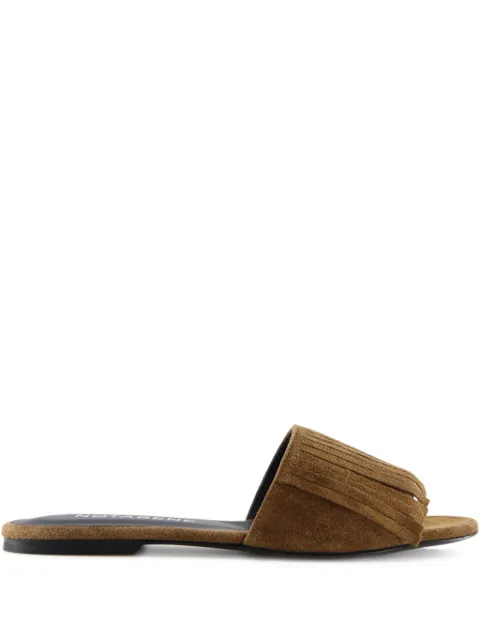 Notabene Féline fringed slide sandals Brown FLINE