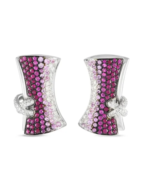 Stefan Hafner 18K white gold diamonds and sapphires earrings Silver SH09091324