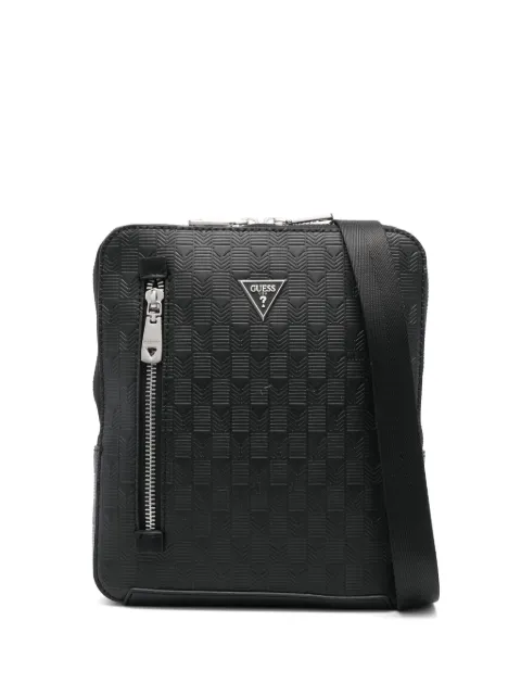 GUESS USA logo-embossed messenger bag Black HMTODEP5220