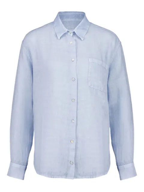 120% Lino long-sleeve button-up shirt Blue 32ALIW19GEB317S00S00205