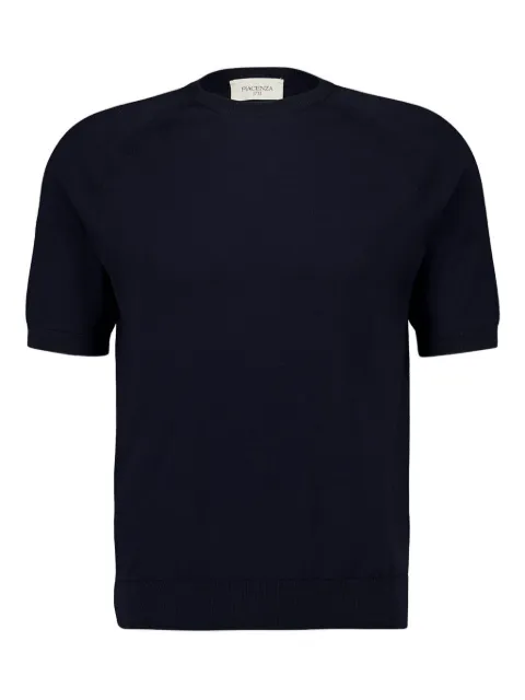 Piacenza Cashmere short-sleeved crew-neck sweater Blue 10914COS85