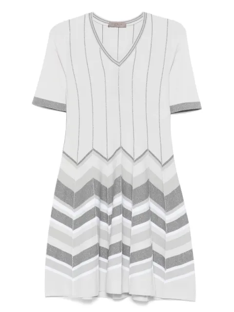 D.Exterior chevron-knit mini dress Grey 60128