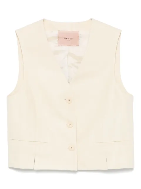 TWINSET logo-plaque waistcoat Neutrals 251TP2761