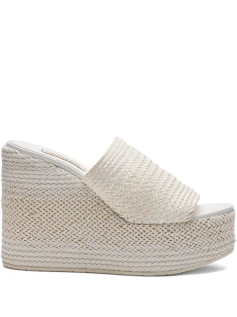 Casadei 80mm woven heeled mules White 1M484J0801T0305