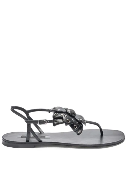 Casadei stud-embellished flat sandals Black 1N246J0101C2821