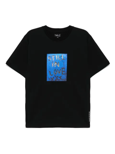 agnès b. "Still In Love" screen-print T-shirt Black ECK6SFA7