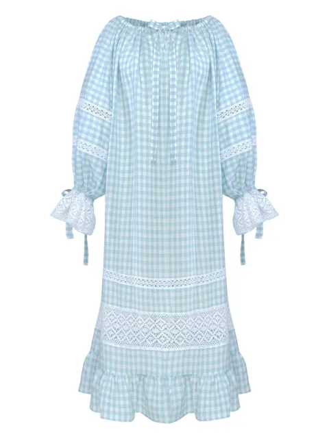 Sleeper checked midi dress Blue RMDR01G027L