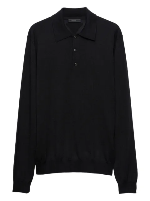 Prada knitted polo shirt Black UMF031SOOO0B8