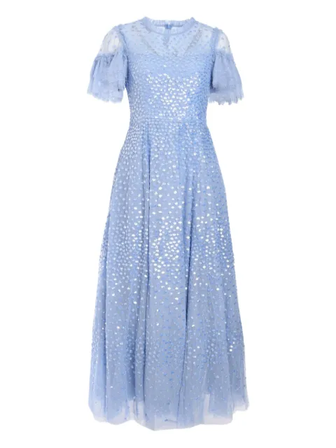 Needle & Thread Scatter Dot gown Blue DGSS06RHS25SKY