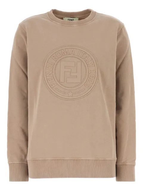 FENDI embossed-logo cotton sweatshirt Brown FS9724ASNH