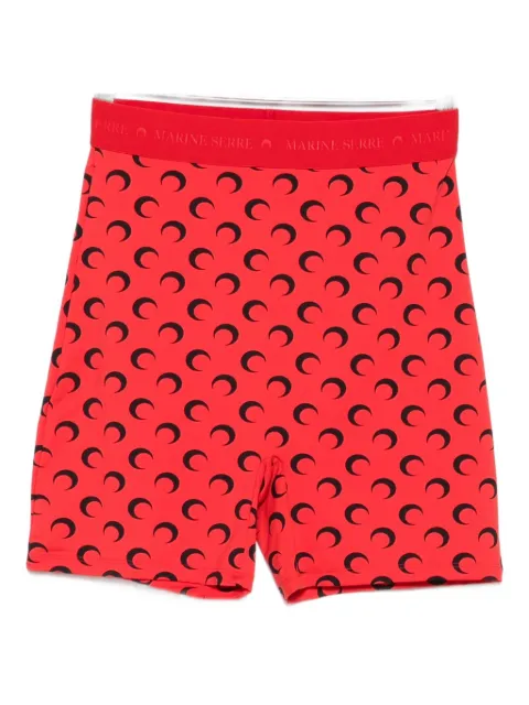 Marine Serre Moon-motif shorts Red WSH007ACJER0001