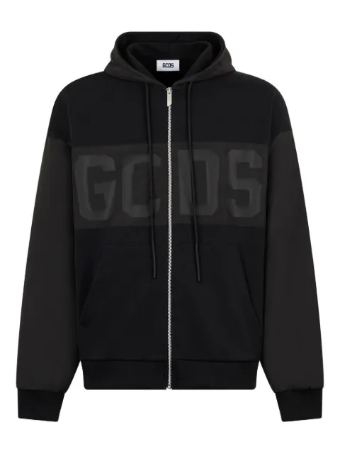 GCDS logo zip-fastening hoodie Black B1XM2001JI1