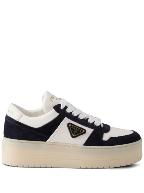 Prada Downtown bold nappa leather and suede sneakers White 1E792MFD050Y5T