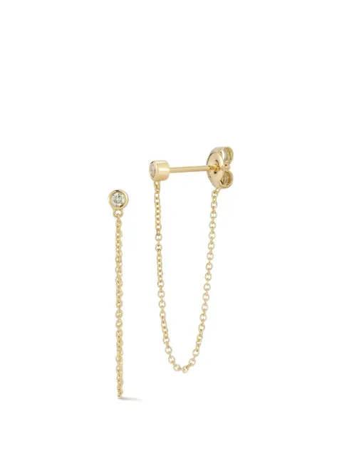 Mateo chain-drop diamond earrings Gold 14KTDIAMONDDOTSTUDSWITHCHAINDROP