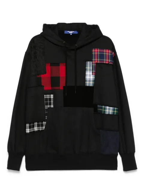 Junya Watanabe MAN patchwork-detail hoodie Black WOT004