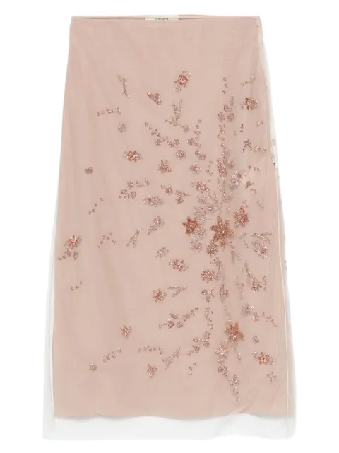 FENDI layered midi skirt Neutrals FQ7647AUP0