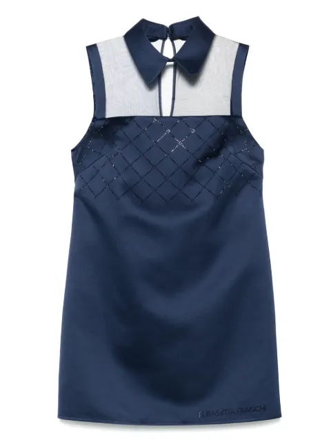 Elisabetta Franchi rhinestones satin mini dress Blue AB79652E2