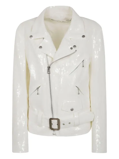 Junya Watanabe sequinned biker jacket White JOJ015