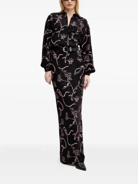 MOSCHINO JEANS floral-print maxi day dress Black A04123236
