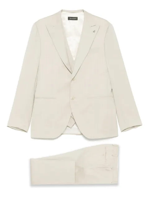 LUIGI BIANCHI MANTOVA herringbone-pattern suit Neutrals 533113341
