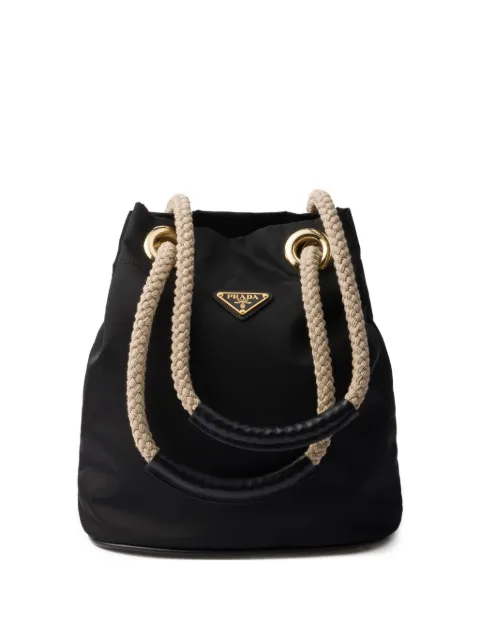 Prada Mariner Re-nylon small bucket bag Black 1BE082VOOO2HG8