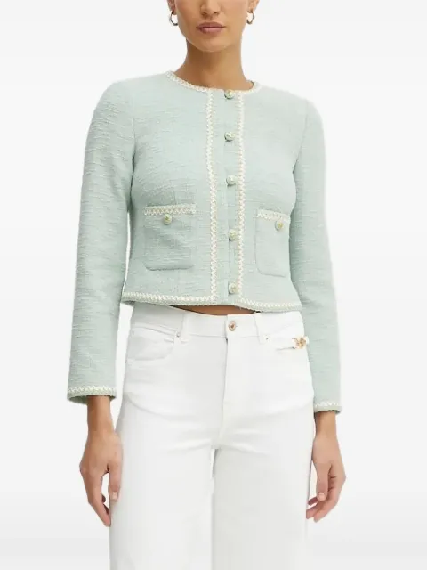 LUISA SPAGNOLI tweed embellished jacket Green 541684