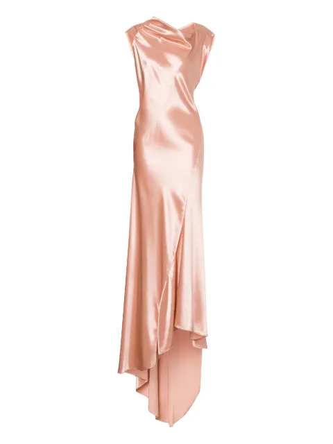 Alberta Ferretti satin long dress Pink AEF252U04016627