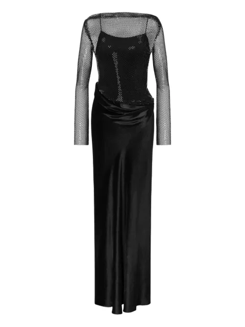 Alberta Ferretti mesh-overlay dress Black AEF252U04046646