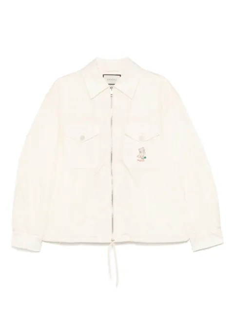Gucci Pre-Owned 2020s cat-embroidery jacket Neutrals GU950FD
