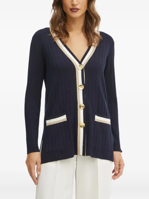 LUISA SPAGNOLI ribbed-knit striped cardigan Blue 58593