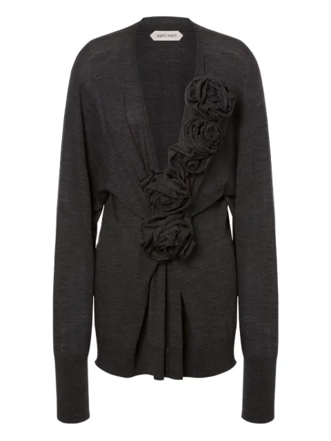 Alberta Ferretti virgin-wool knitted top Grey AEF252U09356603