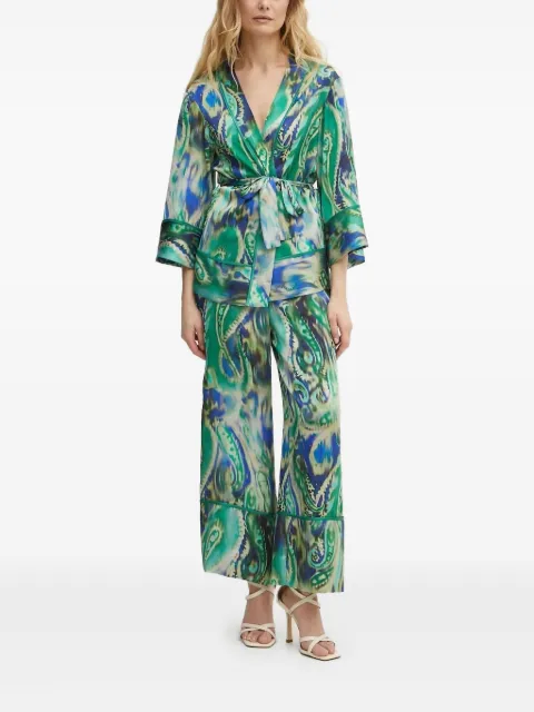 SIMONA CORSELLINI gradient-print self-tie top Green P25CPGI012