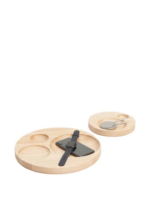Tre Product circular-cutout wooden tray Neutrals MT134BAN
